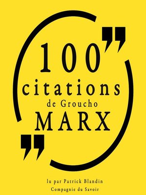 cover image of 100 citations de Groucho Marx